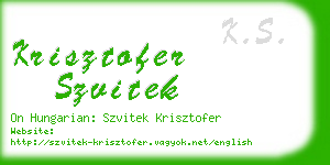 krisztofer szvitek business card